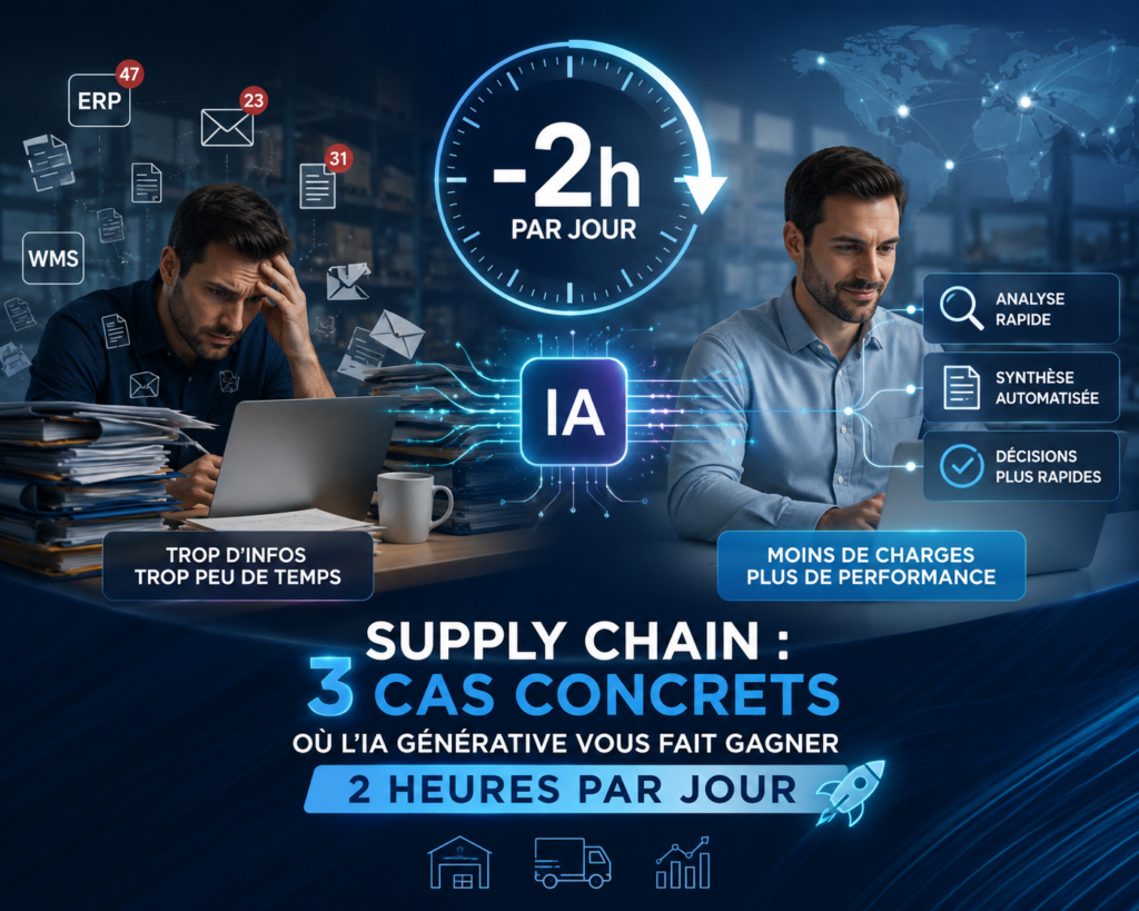 Supply chain : 3 cas concrets ou l&rsquo;IA generative fait gagner 2 heures par jour